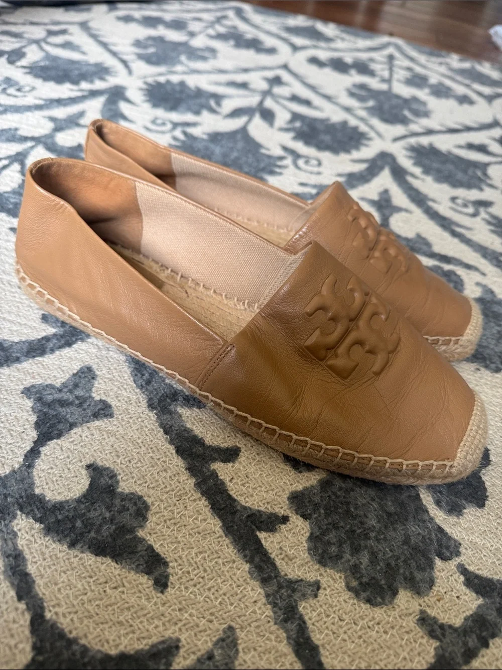 Tory Burch-Inspired Women’s Tan Leather Espadrilles